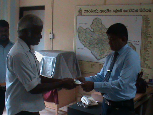 One occasion of the assistance programme for the people whose houses have been damaged due to natural disasters.